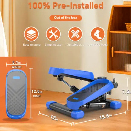 CD Monitor Downloads Home Office Exercise 330LBS Capacity Mini Stepper With Resistance Bands And LCD