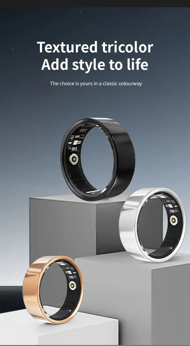 Smart Ring Health Tracker Fitness Sleep Heart Rate Blood Oxygen For Men And Women,IP68 Waterproof Level Bluetooth Rings