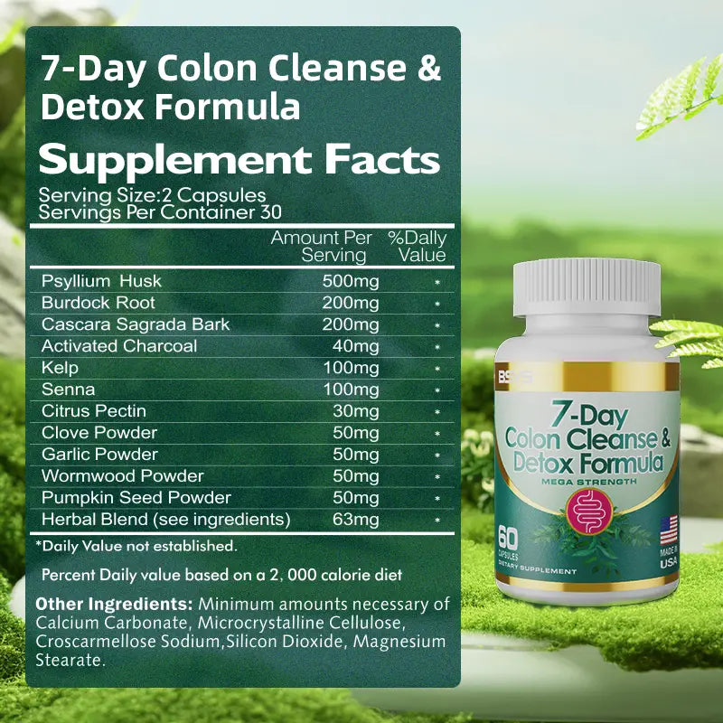 7 Day Colon Cleanse & Detox Formula Capsulese
