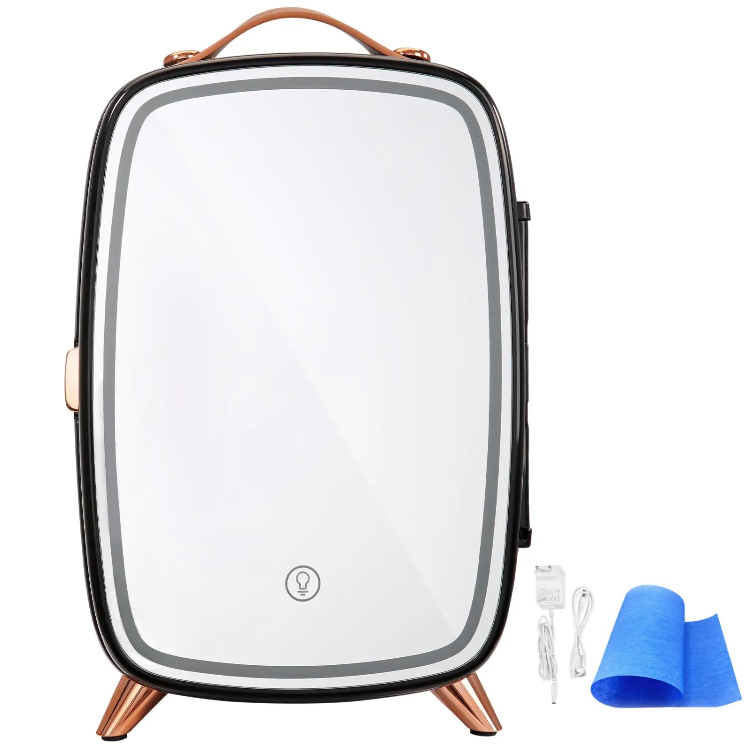 Vevor Mini Fridge 6L Skincare With LED Light And HD Mirror AC DC Makeup Fridges For Skin Care Cosmetic Storage Chill