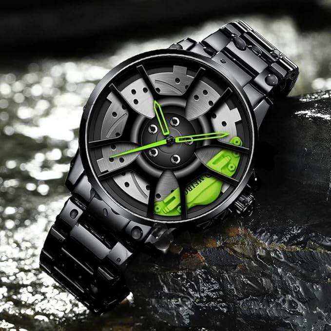 Rs Chrono Waterproof Car Wheel Watch™ Green