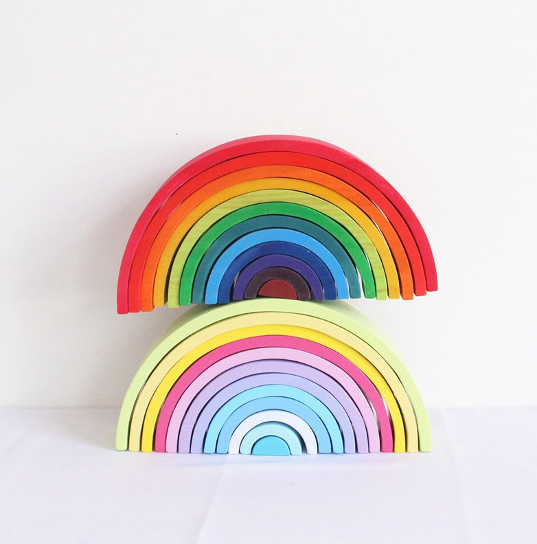 Jigsaw Puzzle Large 12 piece Arch Bridge Rainbow Building Blocks Early Childhood Education Toys