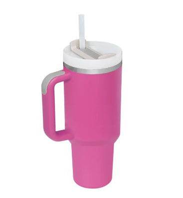 40 Oz Tumbler With Handle Straw Insulated Stainless Steel Spill Proof Vacuum Coffee Cup Lid Tapered Mug Gifts