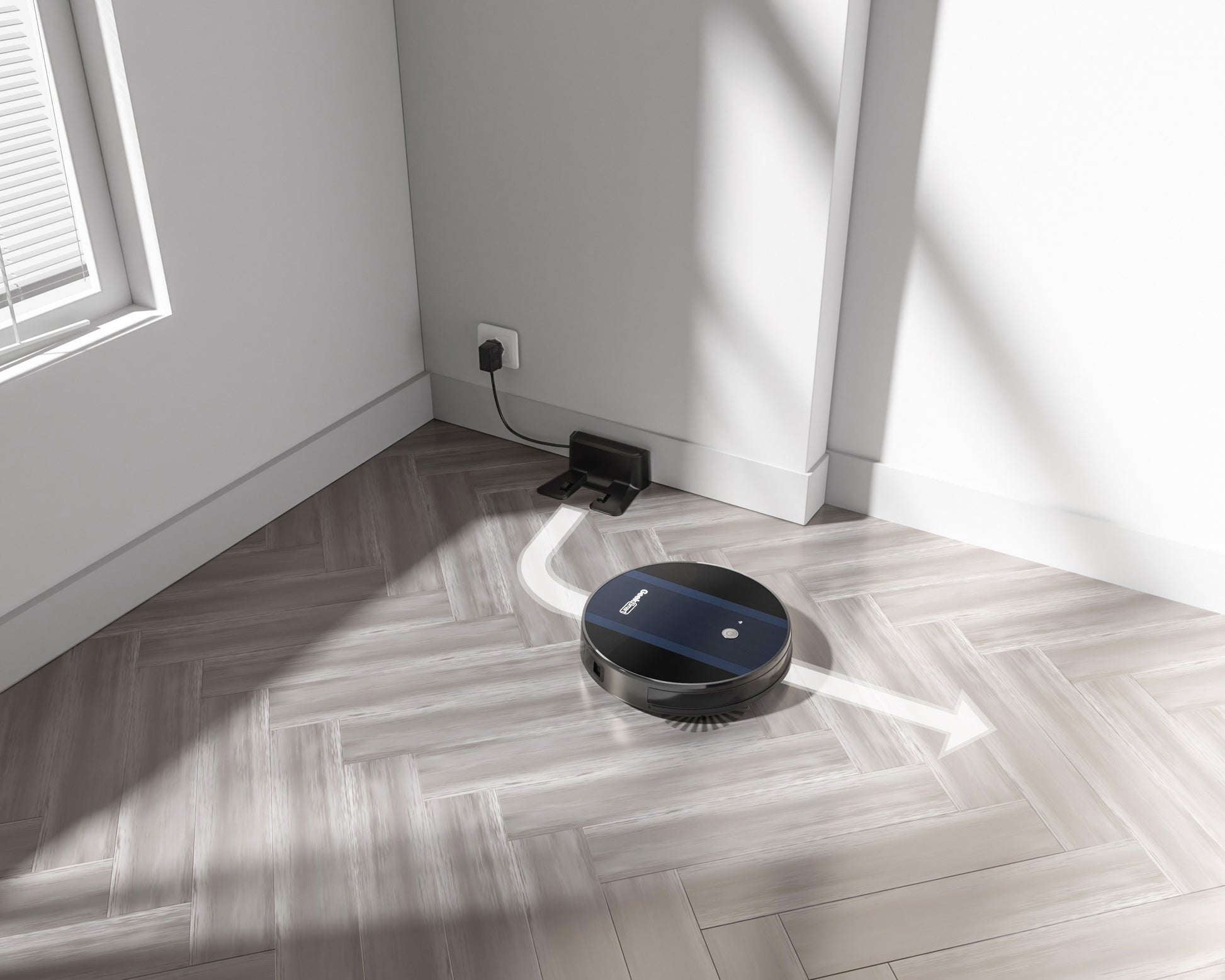 Geek Smart Robot Vacuum Cleaner G6 Plus Ultra Thin 1800Pa Strong Suction Automatic Self Charging Wi Fi Connectivity App