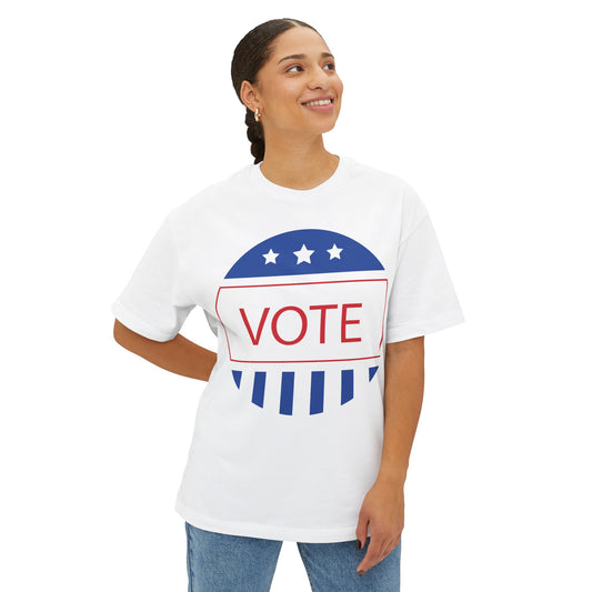 Vote Oversized Boxy Tee - Unisex Statement T-Shirt for Civic Engagement, Election Day, Casual Wear, Gift for Activists, Comfortable Style