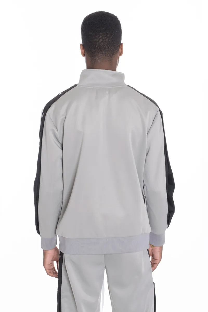 WEIV Men’s Zip Up Jacket with Side Snap Sleeve
