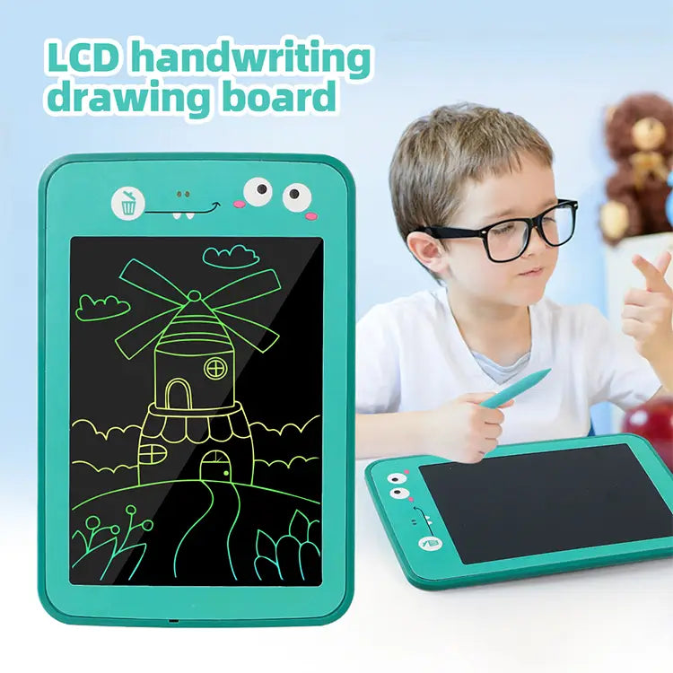 LCD Children’s Cartoon Color Drawing Board Eye Protection Handwriting Student Kindergarten Puzzle Graffiti Home Toy