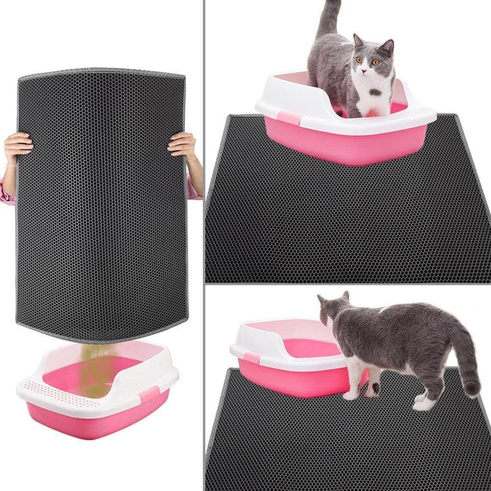 Honeycomb Double Layer Cat Litter Mat – Waterproof Urine Proof & Skidproof | Trap Block Accidents!