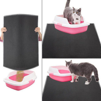 Honeycomb Double-Layer Cat Litter Mat – Waterproof, Urine-Proof & Skidproof | Trap Litter & Block Accidents!