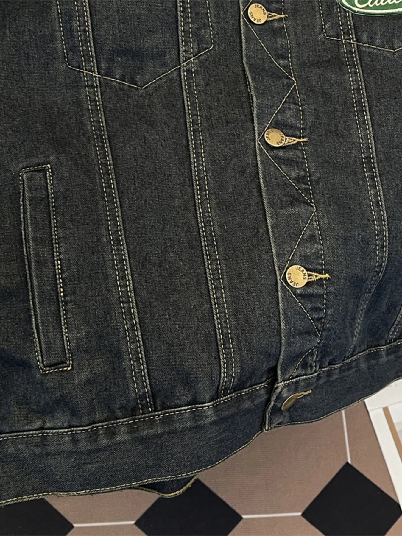 Men’s Plus Size Corduroy Collar Button Up Denim Jacket