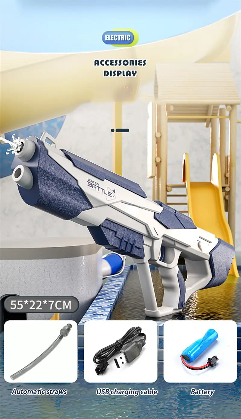 Space Water Gun Electric Automatic Absorption Fights Toy Outdoor Beach Swimming Pool Bath Toys For Children Kid Gift