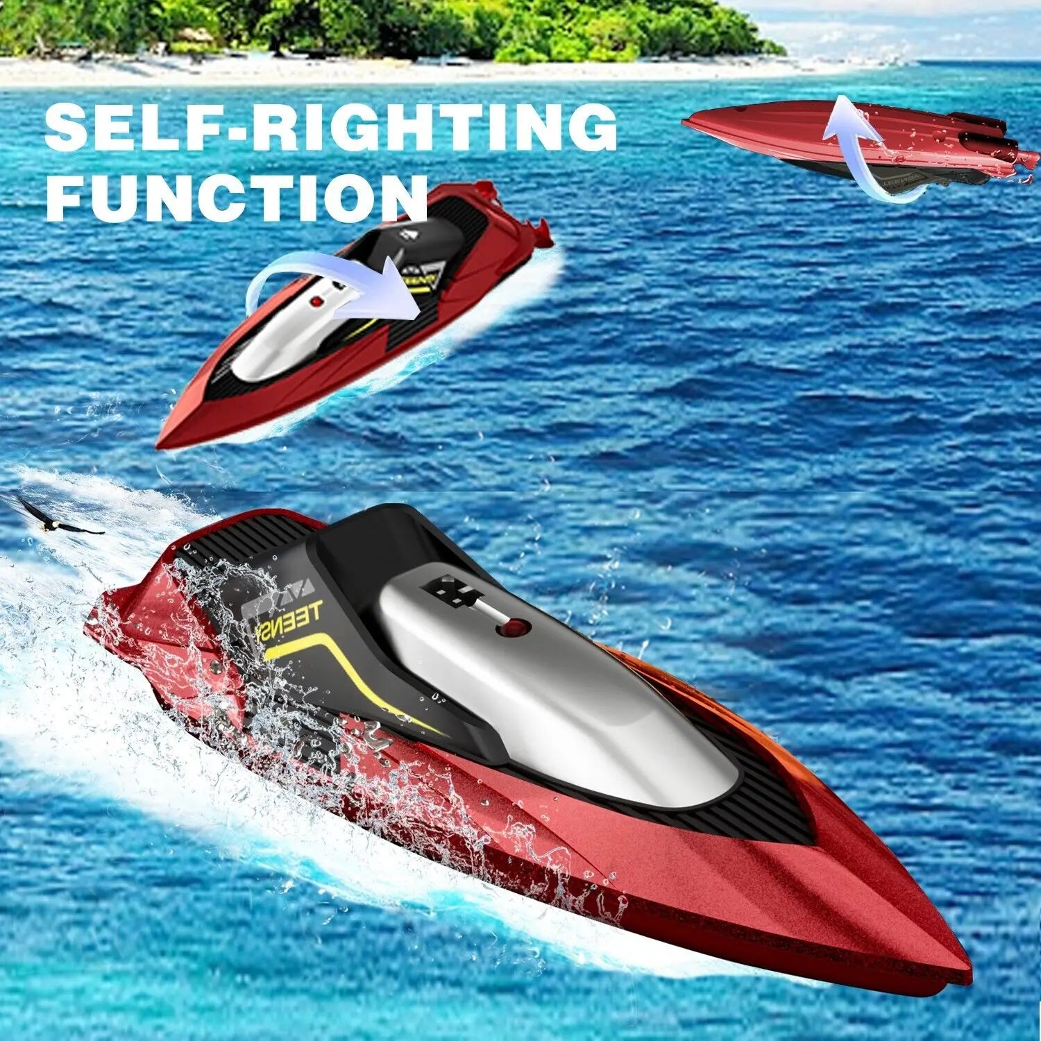 4DRC S5 Fast RC Boat For Pools And Lakes 2.4 GHz 20 MPH Racing Boats Kids