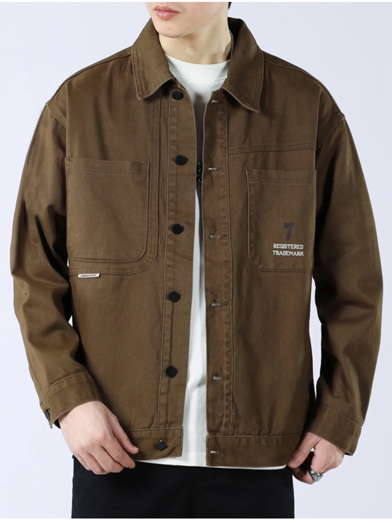 Men’s Full Size Button Up Long Sleeve Shacket Plus Army Green / S