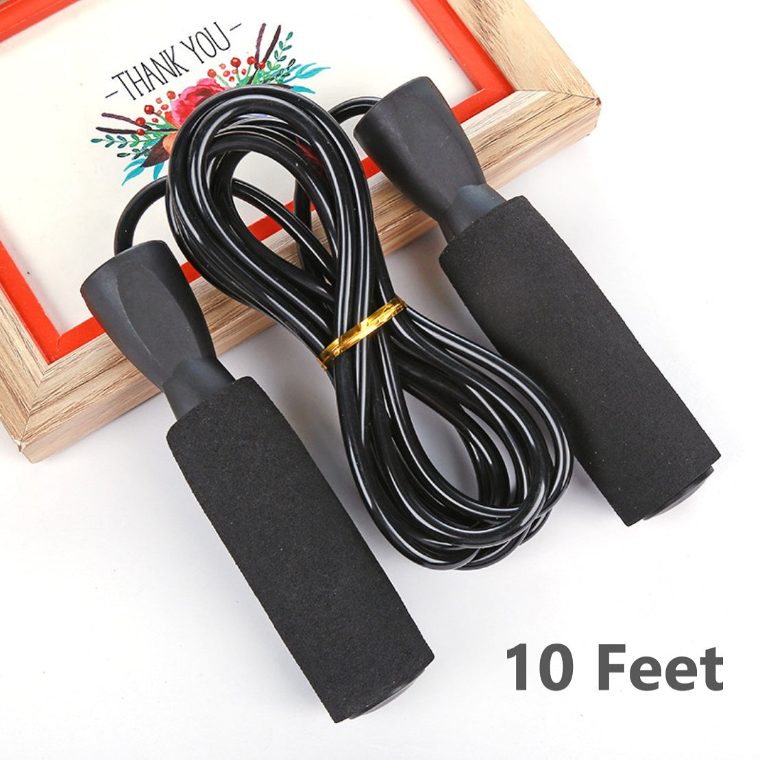 Gym Aerobic Exercise Boxing Skipping Rope Adjustable Bearing Speed Fitness Tangle Free Jumping Equipments Black