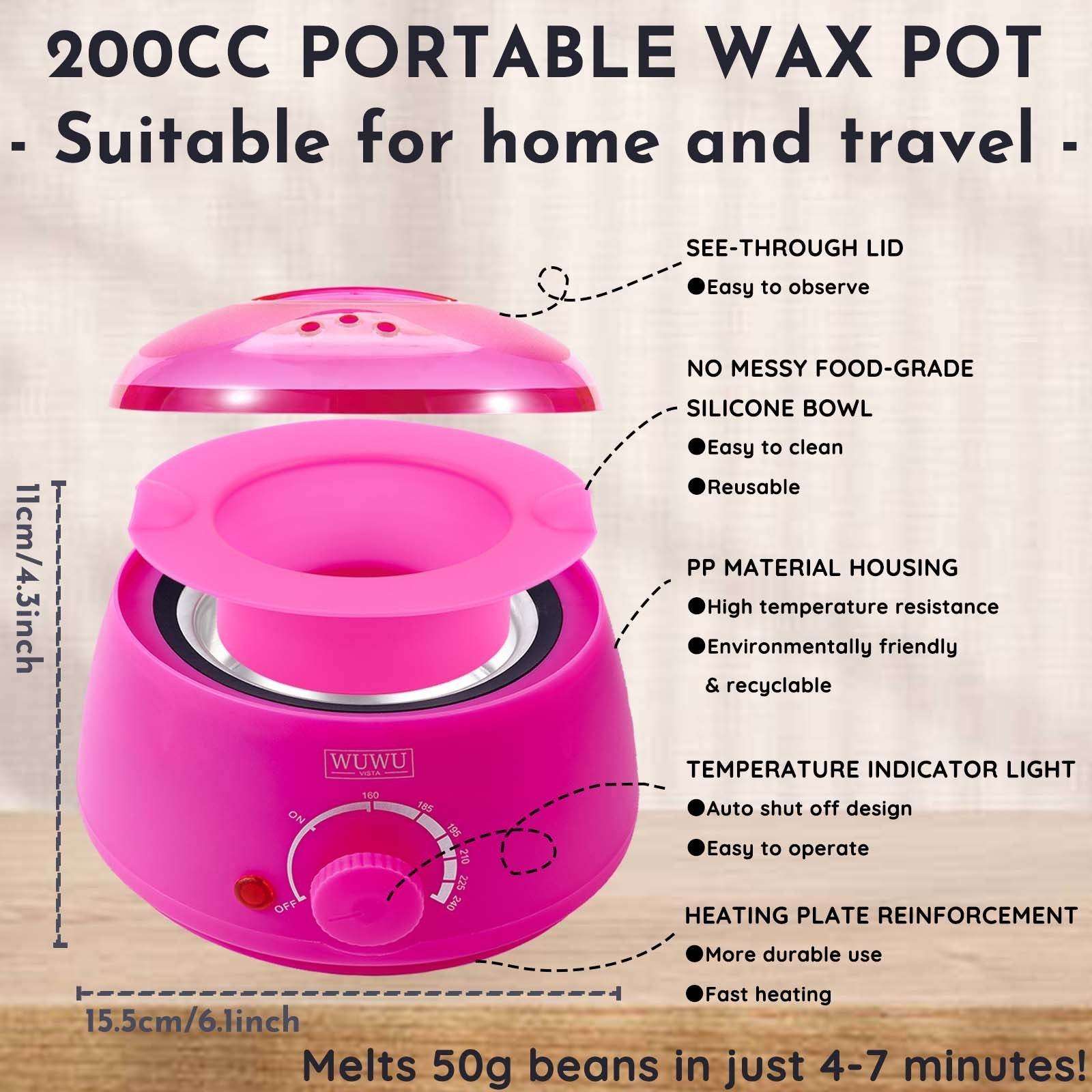 Waxing Kit WUWUVISTA 23 Items Hair Removal Wax With Warmer Beads For Face Brazilian Full Body Bikini Sensitiive Skin