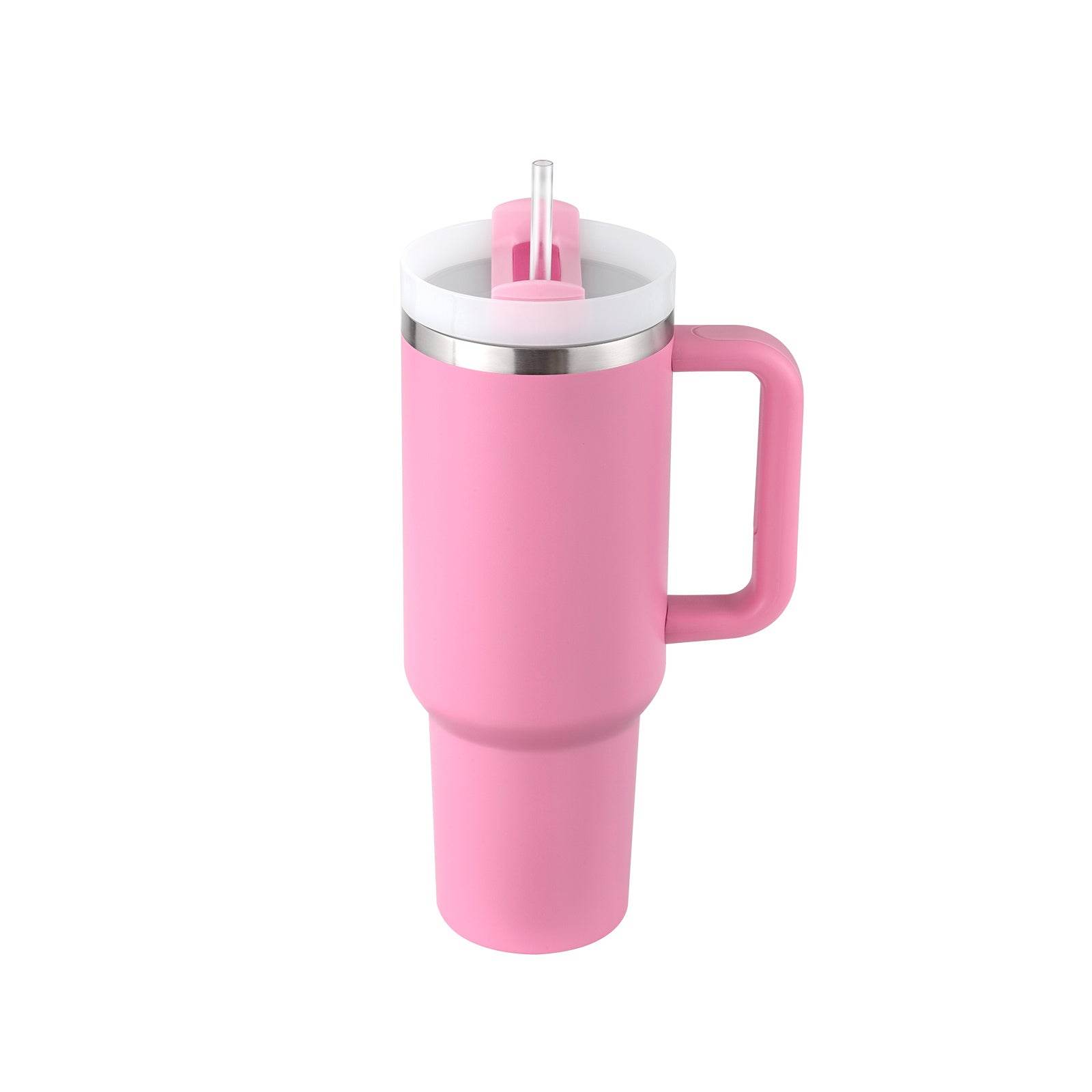 40 Oz Tumbler With Handle Straw Insulated Stainless Steel Spill Proof Vacuum Coffee Cup Lid Tapered Mug Gifts