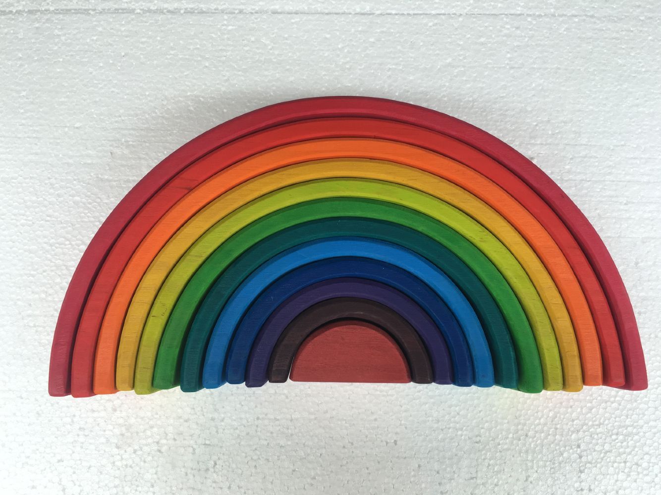 Jigsaw Puzzle Large 12 piece Arch Bridge Rainbow Building Blocks Early Childhood Education Toys Beech wood12pcs