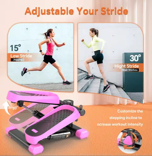 CD Monitor Downloads Home Office Exercise 330LBS Capacity Mini Stepper With Resistance Bands And LCD