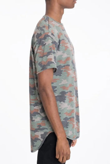 WEIV Men's Camo Elongate Scallop T-shirts