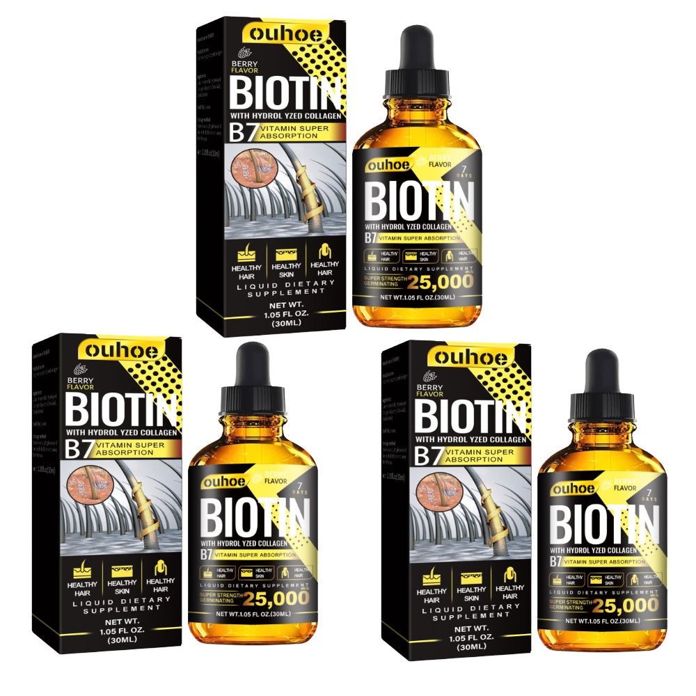 OUHOE Collagen B7 Vitamin Hair Oil Strengthening & Densification Loss Prevention Care 3pcs