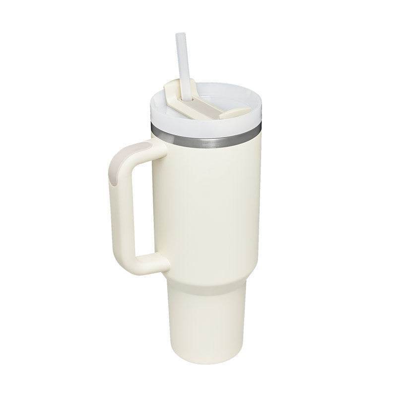 40 Oz Tumbler With Handle Straw Insulated Stainless Steel Spill Proof Vacuum Coffee Cup Lid Tapered Mug Gifts