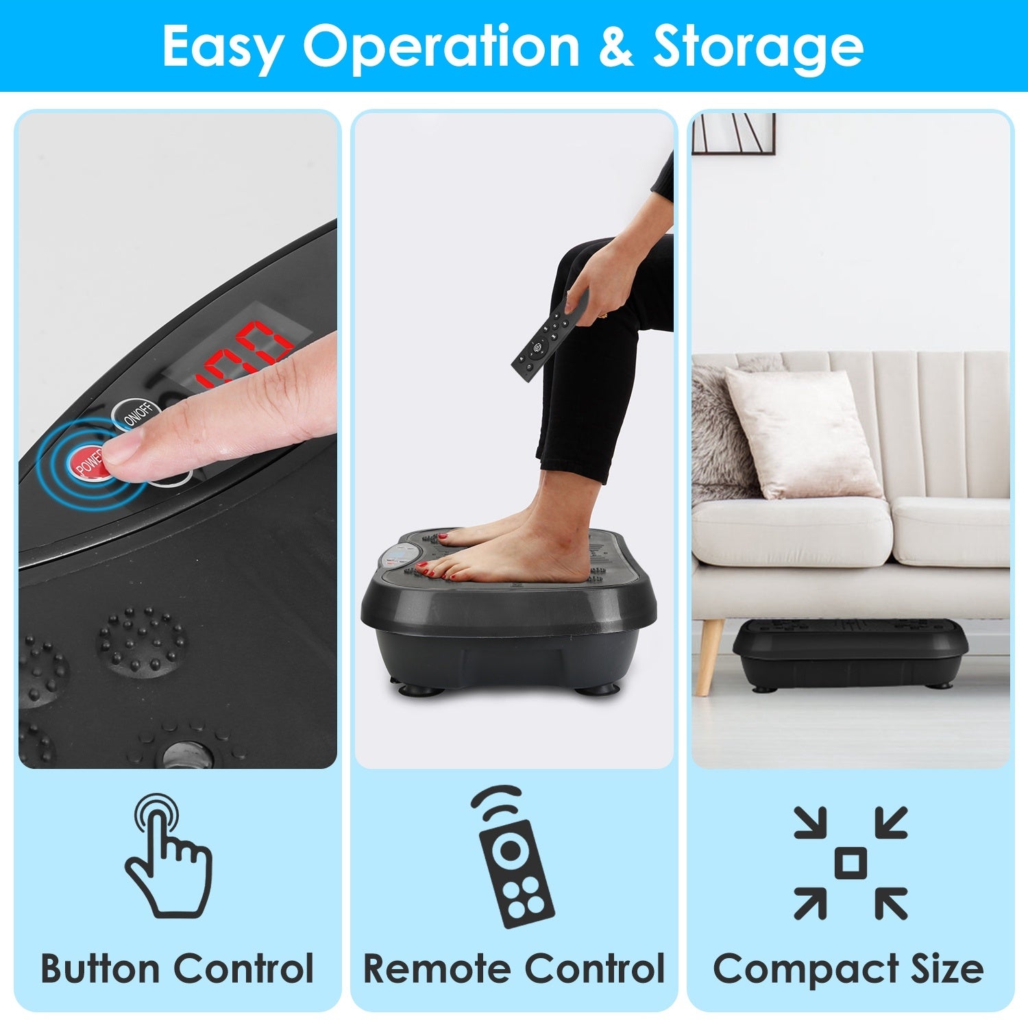 Vibration Exercise Machine Vibrating Plate Platform Whole Body Fitness Workout Equipment With 120 Speeds 1 20Mins Timer
