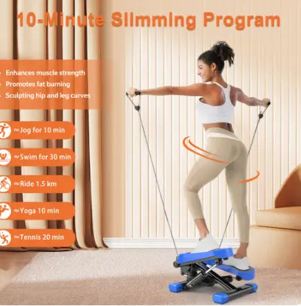 CD Monitor Downloads Home Office Exercise 330LBS Capacity Mini Stepper With Resistance Bands And LCD