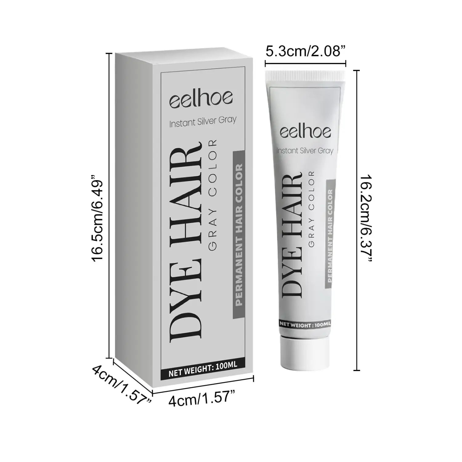 EELHOE Gray Hair Cream Natural Color Long Lasting No Damage Easy To Clean Tide Hairdresser