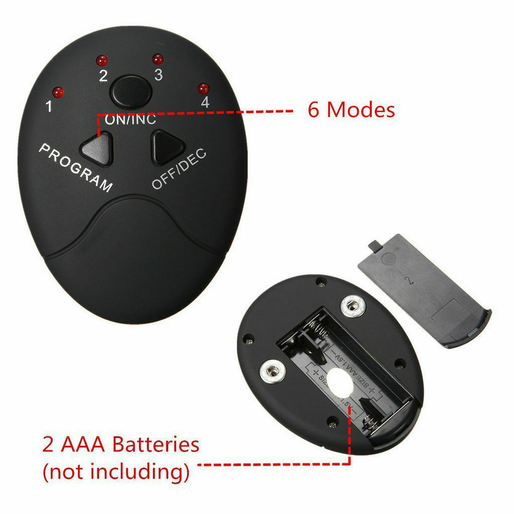Electric Muscle Toner Machine ABS Toning Belt Simulation Fat Burner Belly Shaper Black