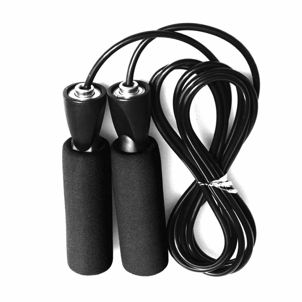 Gym Aerobic Exercise Boxing Skipping Rope Adjustable Bearing Speed Fitness Tangle Free Jumping Equipments Black