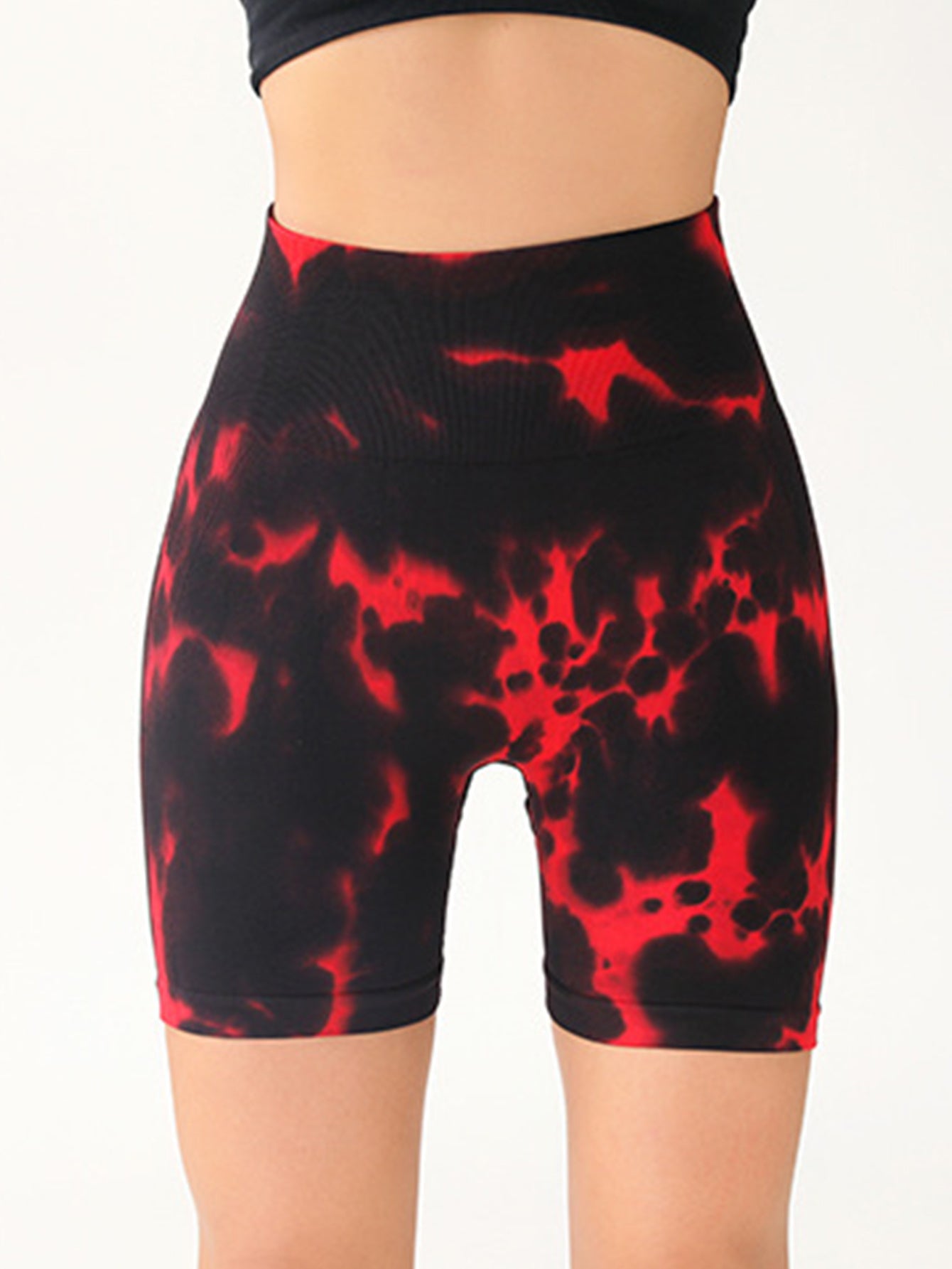 High Waist Tummy Control Yoga Shorts For Women Tie Dye Ruched Booty Lifting Workout Fitness Hip Sports Activewear Gym