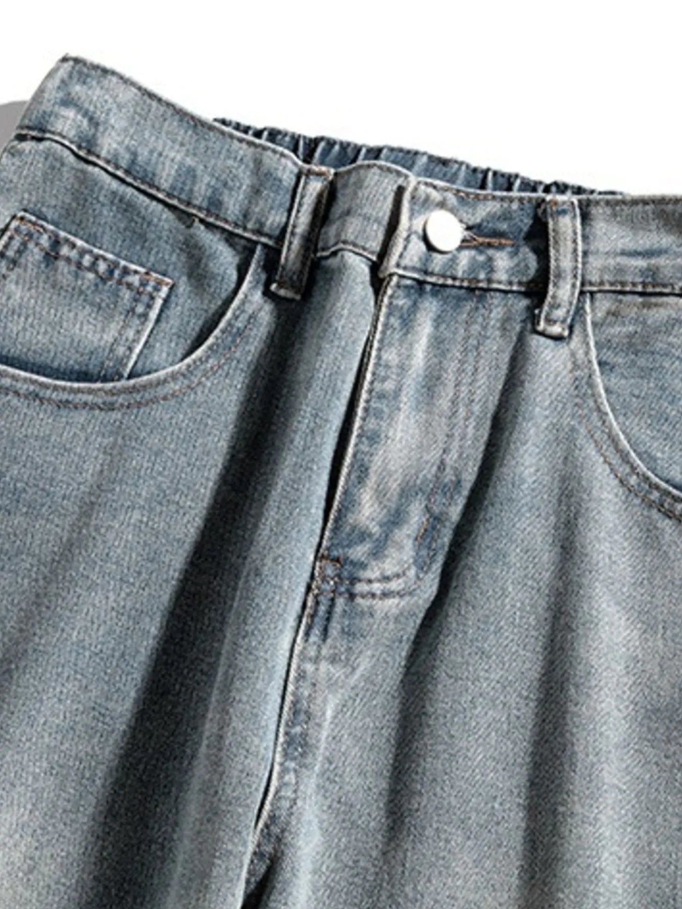 Men’s Plus Size Washed Wide Leg Jeans
