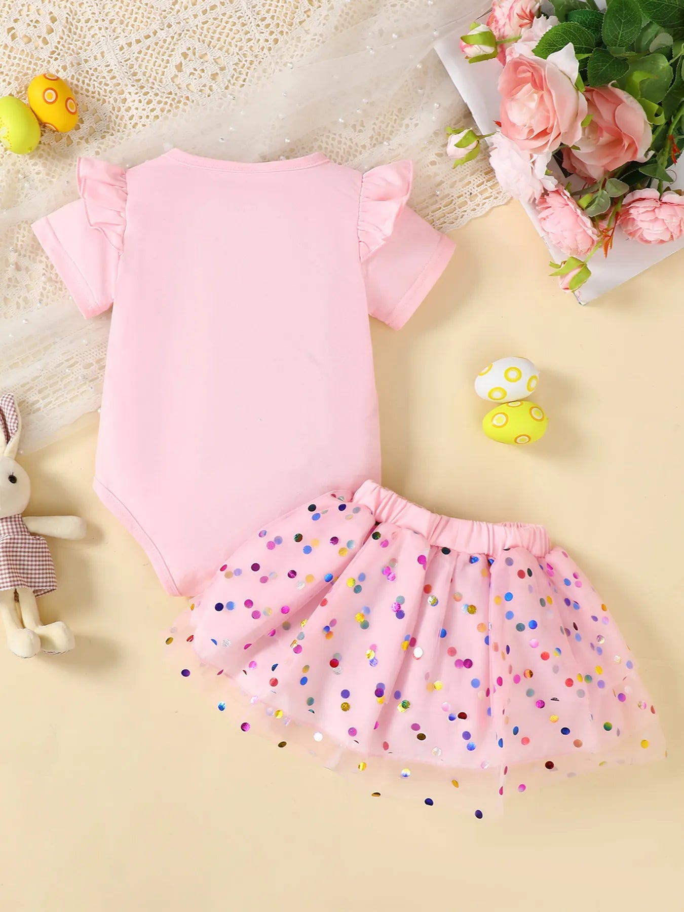 Children’s Ruffled Graphic Bodysuit and Skirt Set