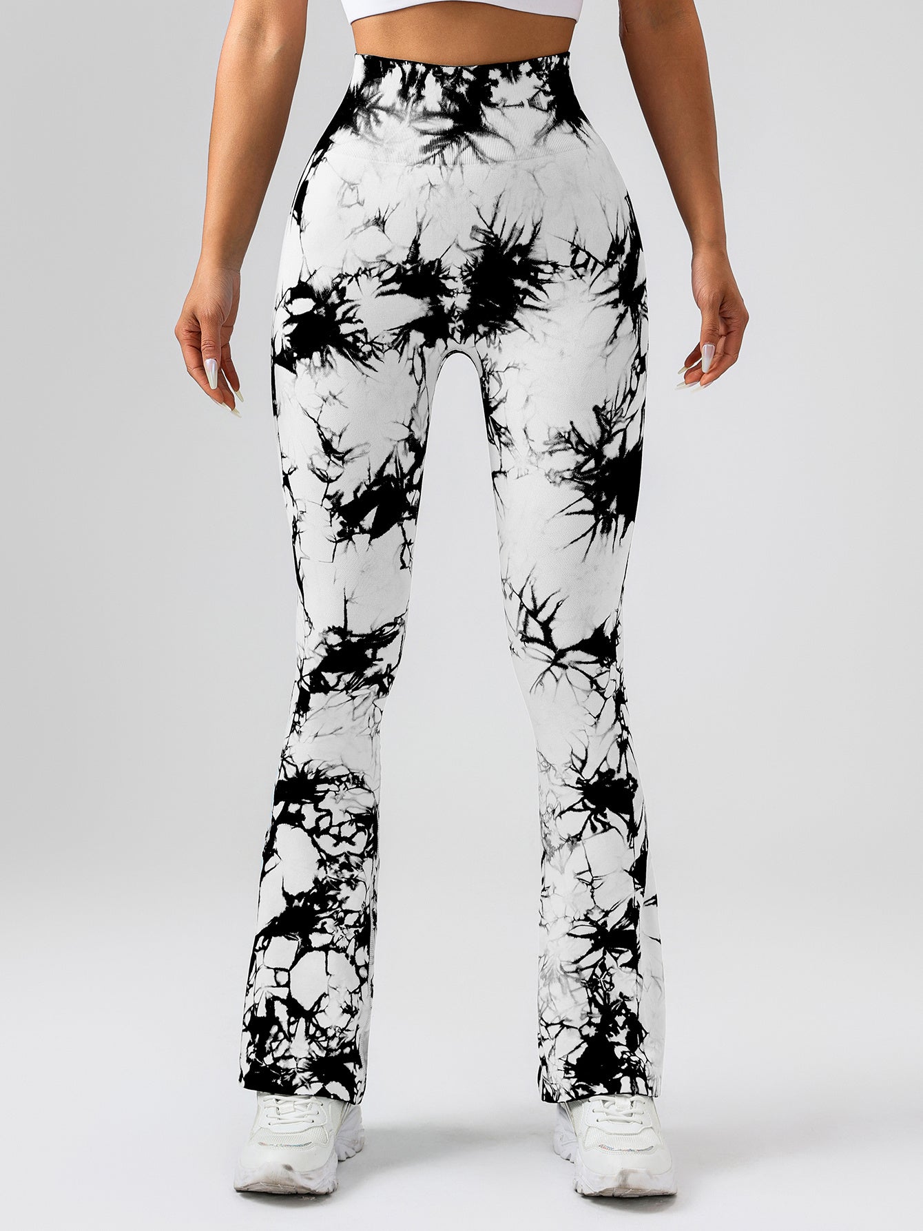 2 Pack Tie Dyed High Waisted Flared Butt lifting Fitness Sports Women’s Yoga Bell bottom Pants Workout Leggings