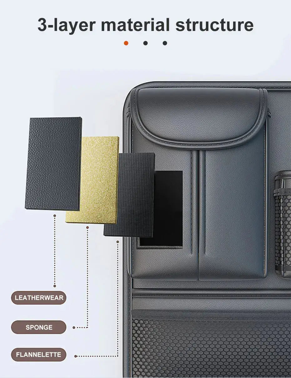 CAR SEATBACK ORGANIZER WITH FOLDABLE TABLE TRAY