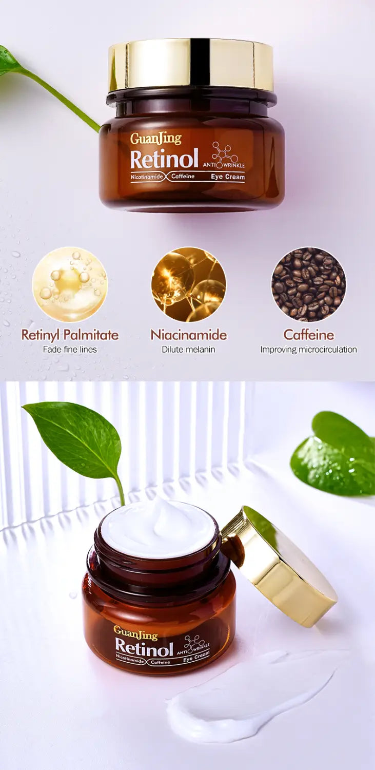 GUANJING Natural Skincare Retinol Eye Cream Vegan Organic Anti Aging Moisturizer wrinkle Skin Whitening