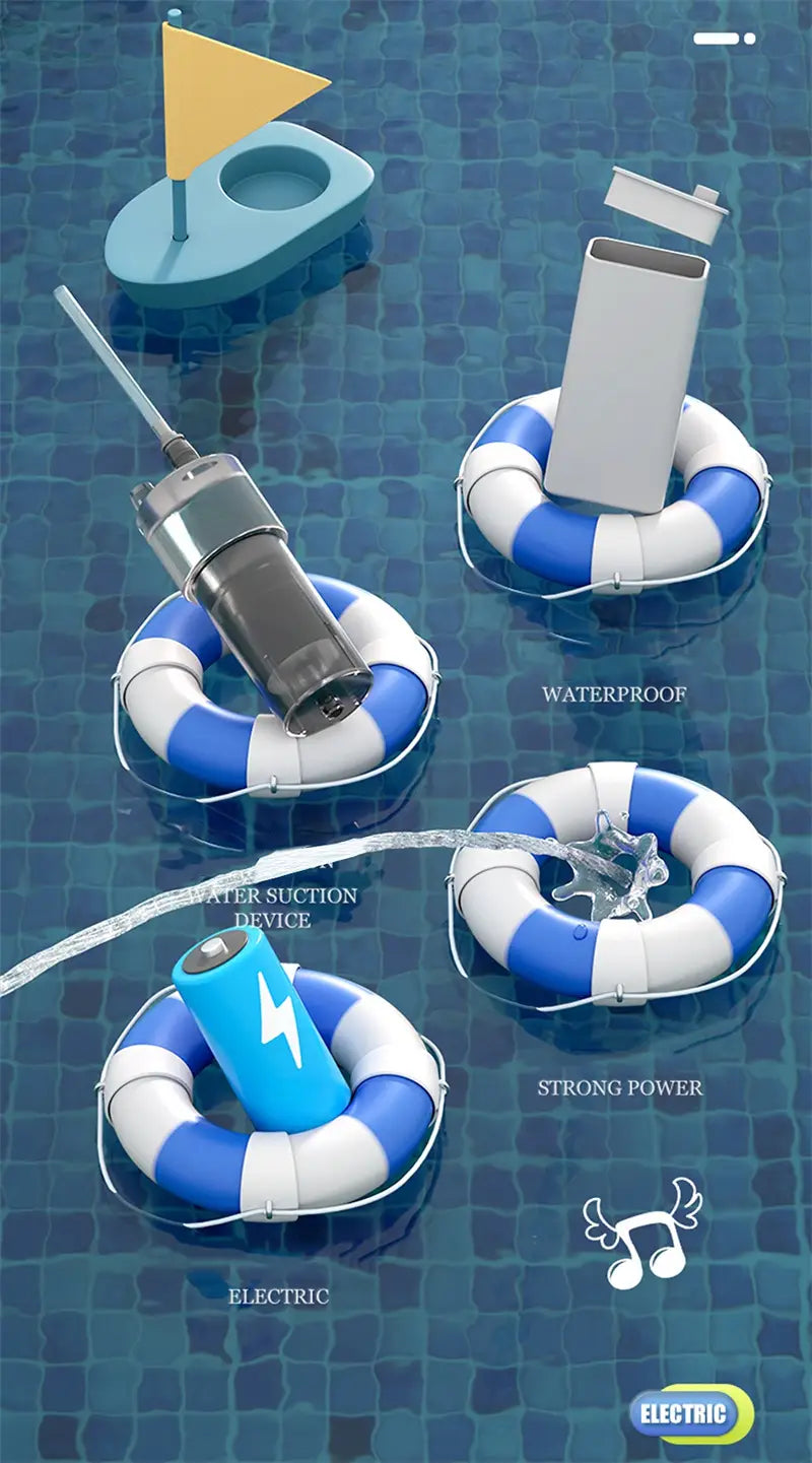 Space Water Gun Electric Automatic Absorption Fights Toy Outdoor Beach Swimming Pool Bath Toys For Children Kid Gift