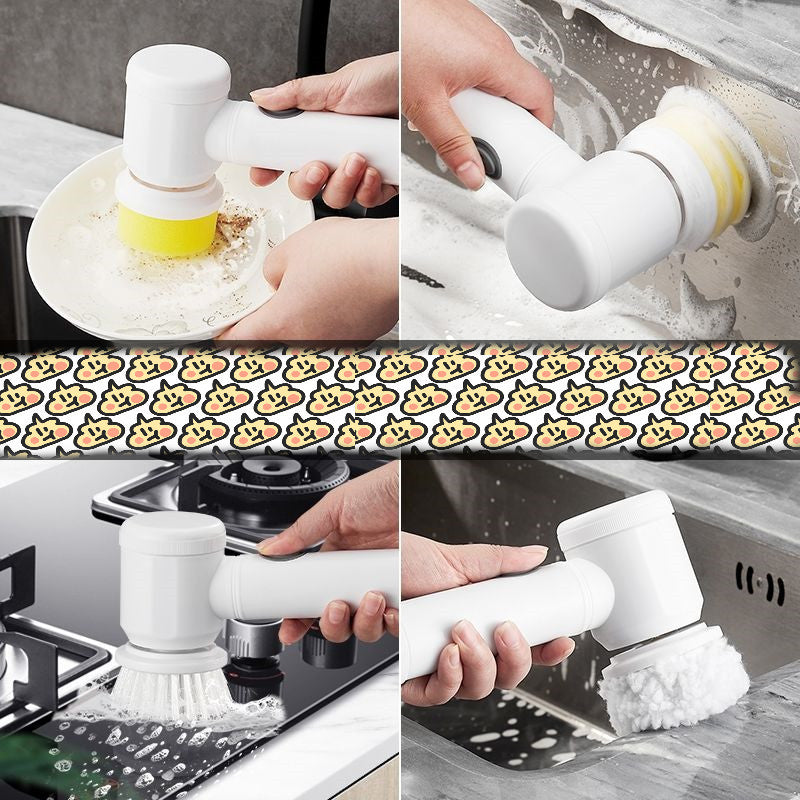 Kitchen Supplies Multifunctional Brush Electric Scrubber Rechargeable Dishwashing Automatic Range Hood Stove