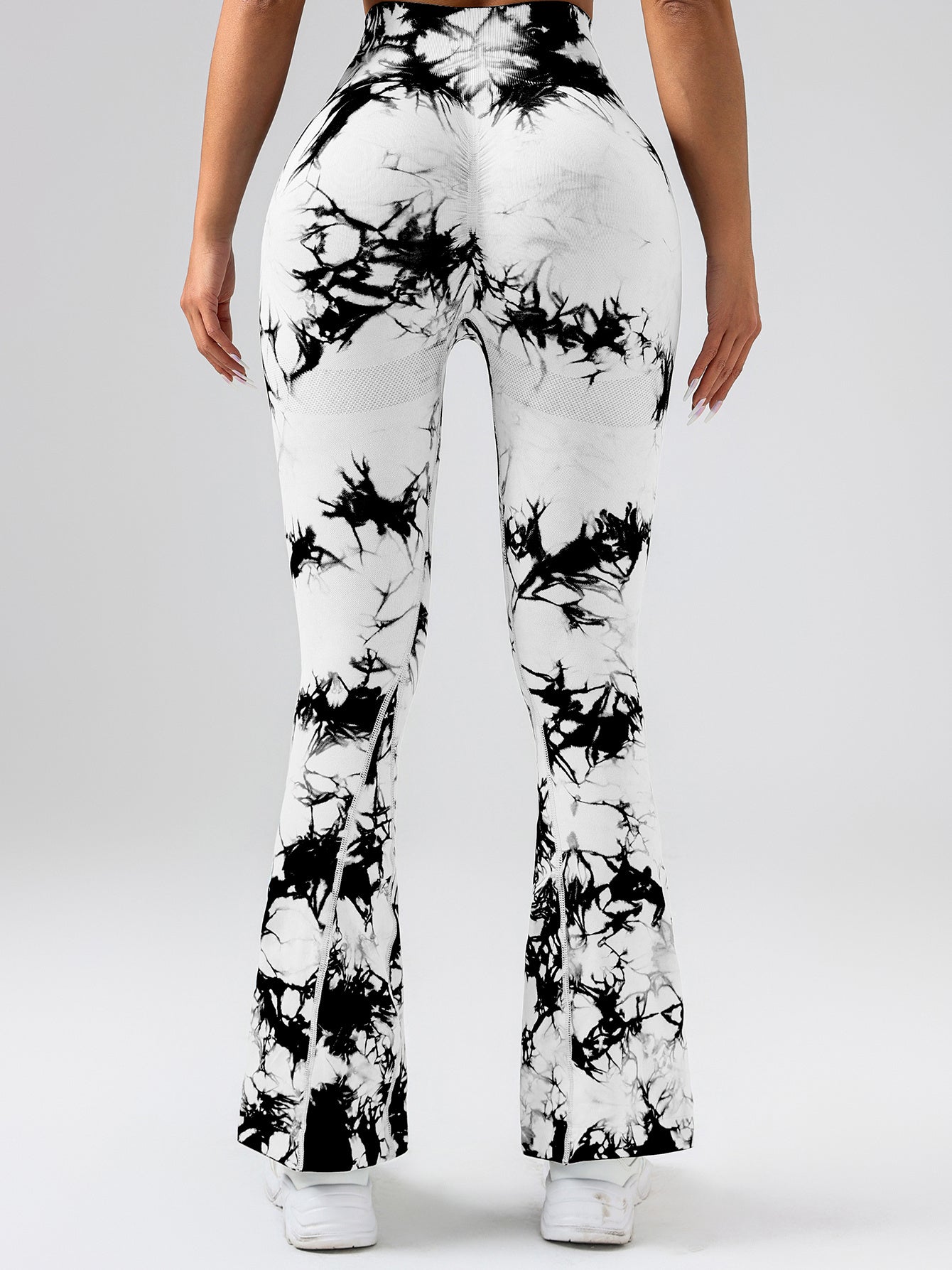 High Waist Tummy Control Flare Yoga Pants For Women Tie Dye Stretch Slimming Bootcut Workout Fitness & Sports