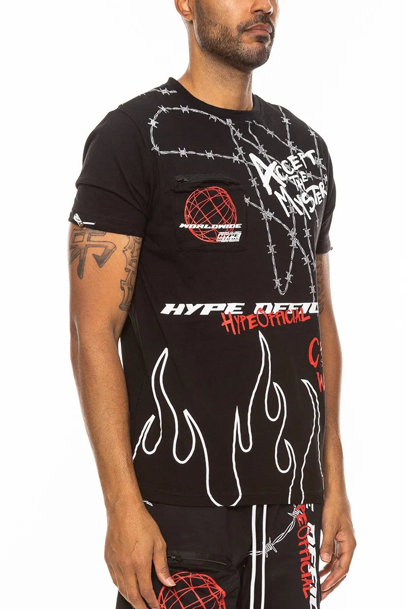 WEIV Men’s Full Size Hype Official Print T shirt Plus