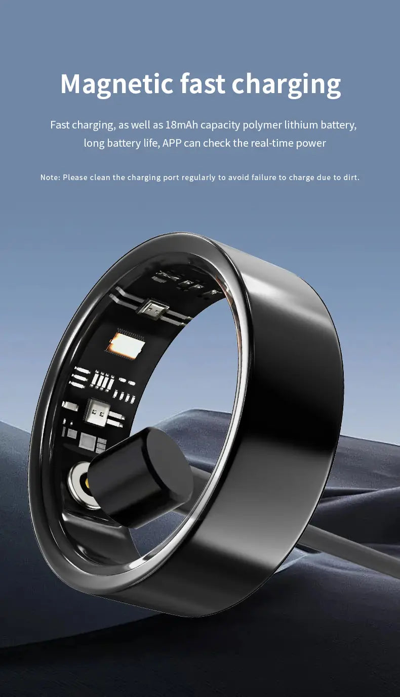 Smart Ring Health Tracker Fitness Sleep Heart Rate Blood Oxygen For Men And Women,IP68 Waterproof Level Bluetooth Rings