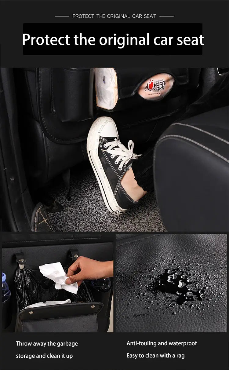 CAR SEATBACK ORGANIZER WITH FOLDABLE TABLE TRAY