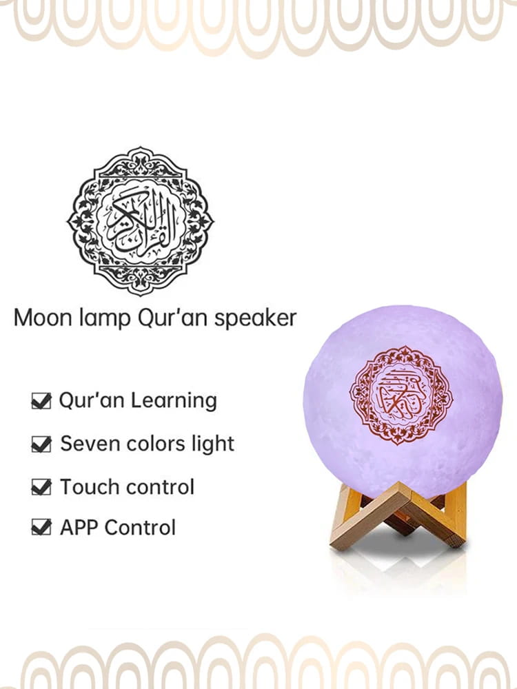 Quran & Moonlight Speaker with Colorful Touch LED