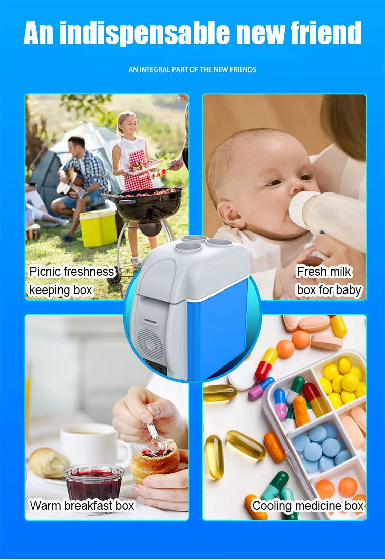 7.5 L Portable Warming and Cooling Car Refrigerator