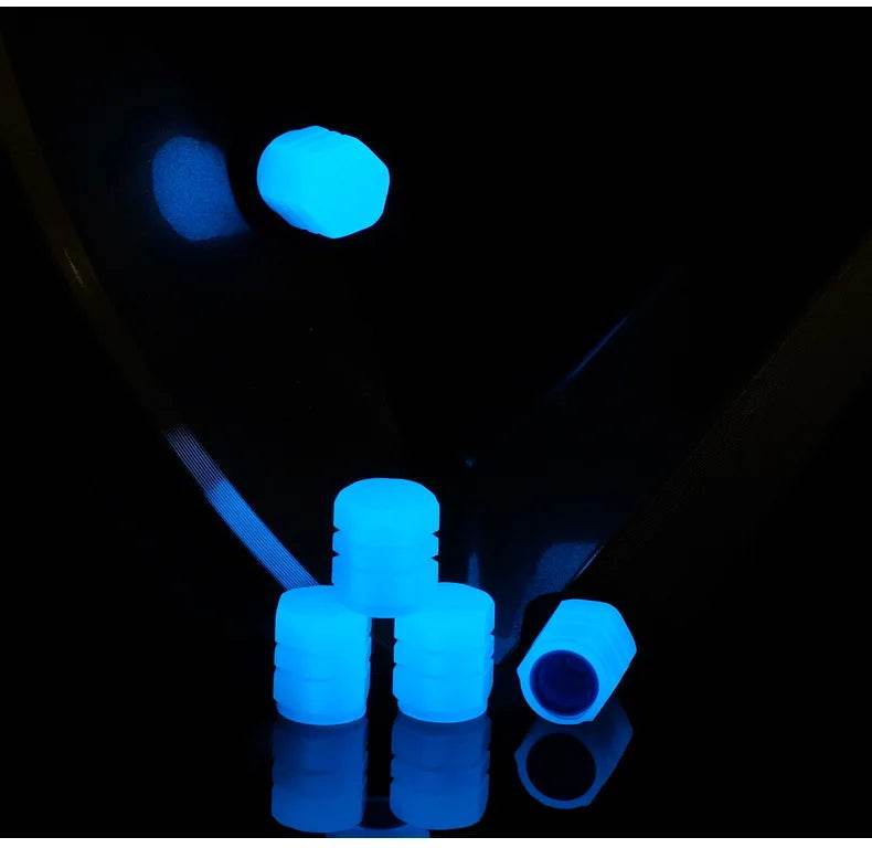 Universal Fluorescent Light Night Glowing Tire Valve Caps For Cars Bikes By cycles