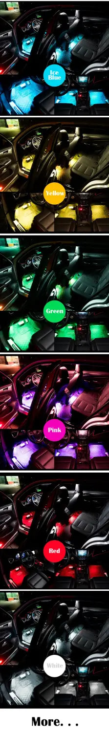 Neon LED Car Interior Light with Music Control Function