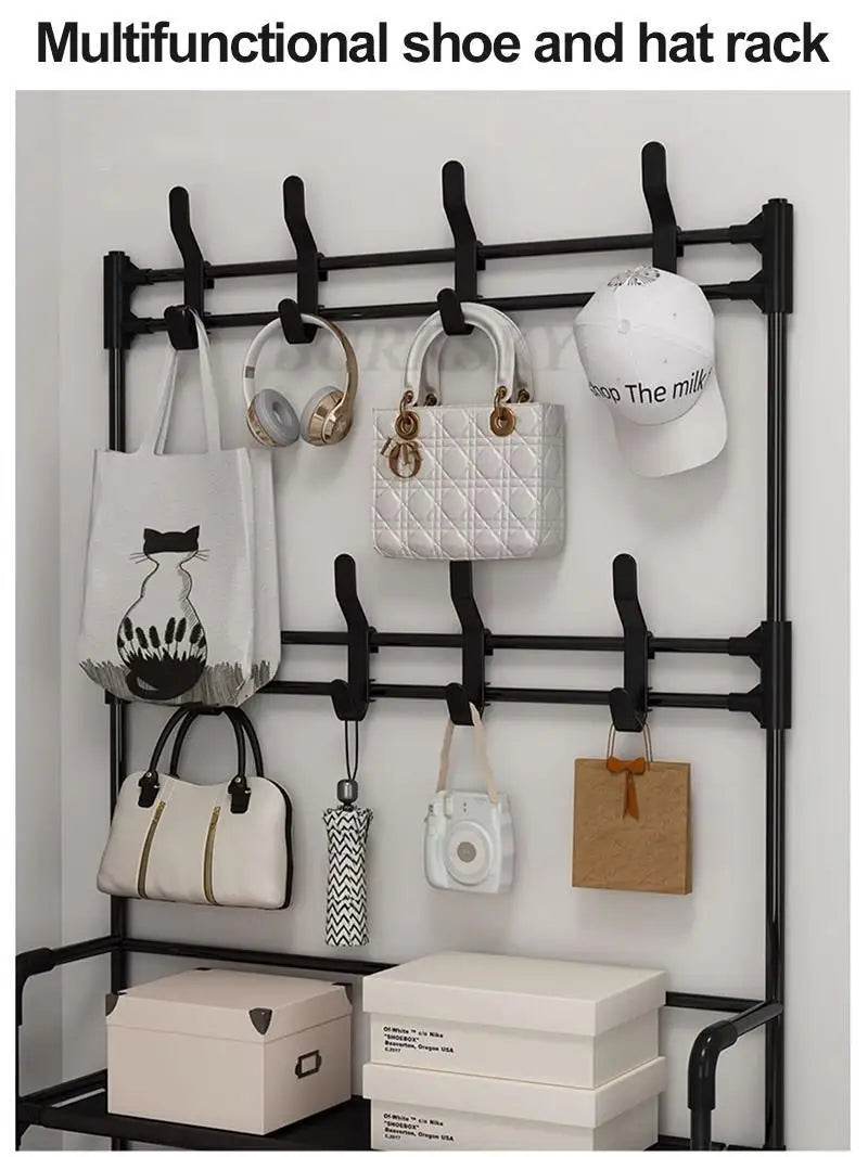 Multi Layer Shoe Rack Coat Storage & DIY Clothes Hanger