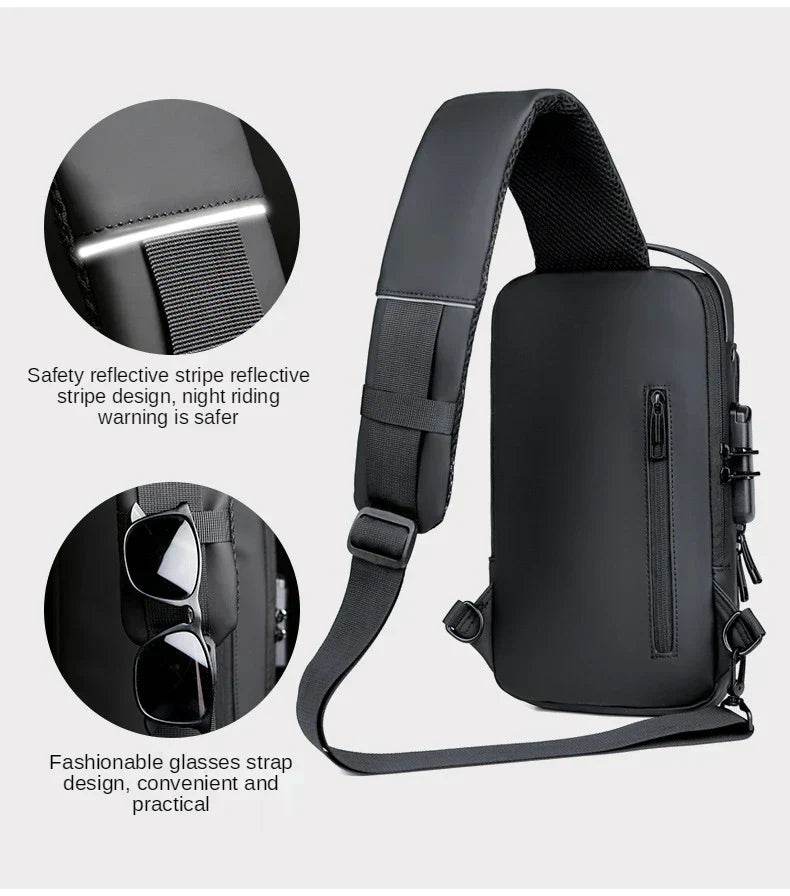 Multifunction Anti Theft USB Messenger Cross Body Travel Sling Chest Bags