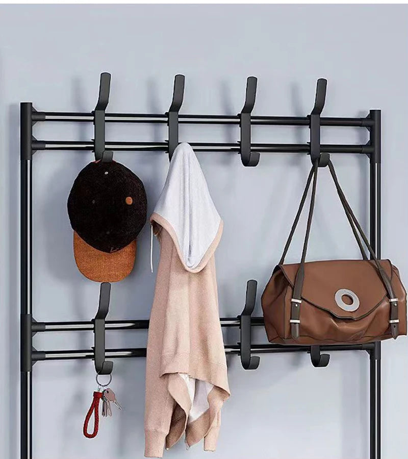 Multi Layer Shoe Rack Coat Storage & DIY Clothes Hanger