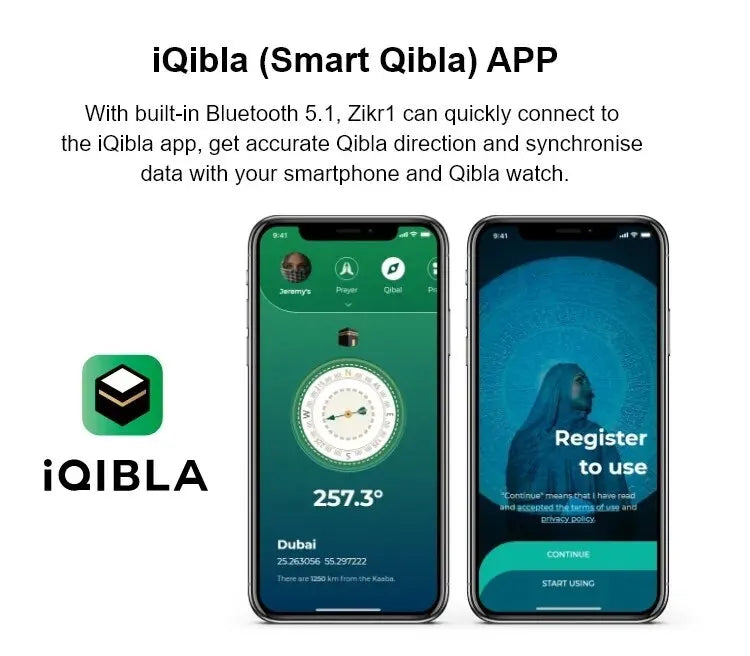 Equantu Qibla Ring Tasbih Counter Prayer Reminder
